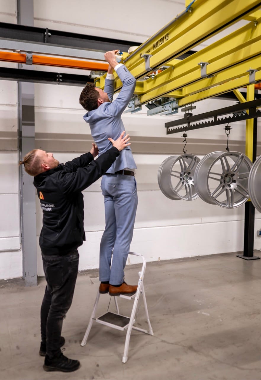 Professional male employee working with tools